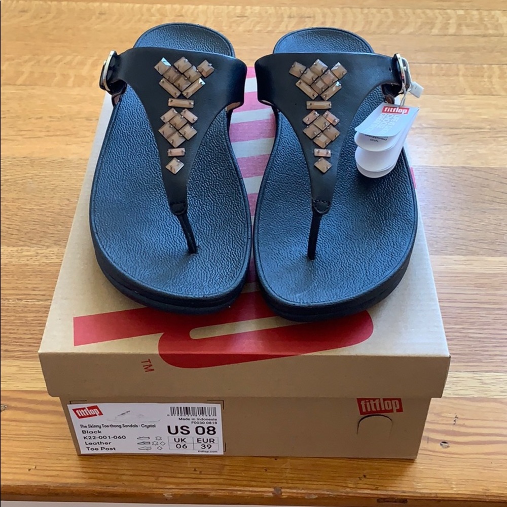 NWT Fitflop Leather Sandal with Crystals Size 8